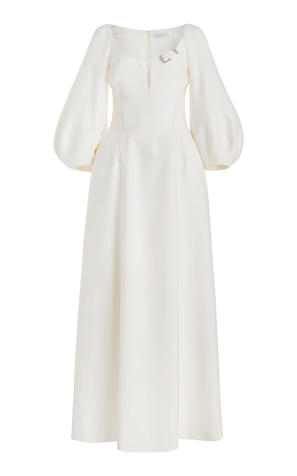 gabriela hearst Madyn Sequin Maxi Dress in Ivory Virgin Wool