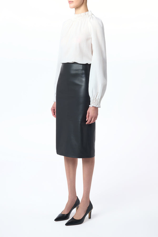 Gabriela Hearst Magnolia Top In Ivory Wool Cashmere Voile