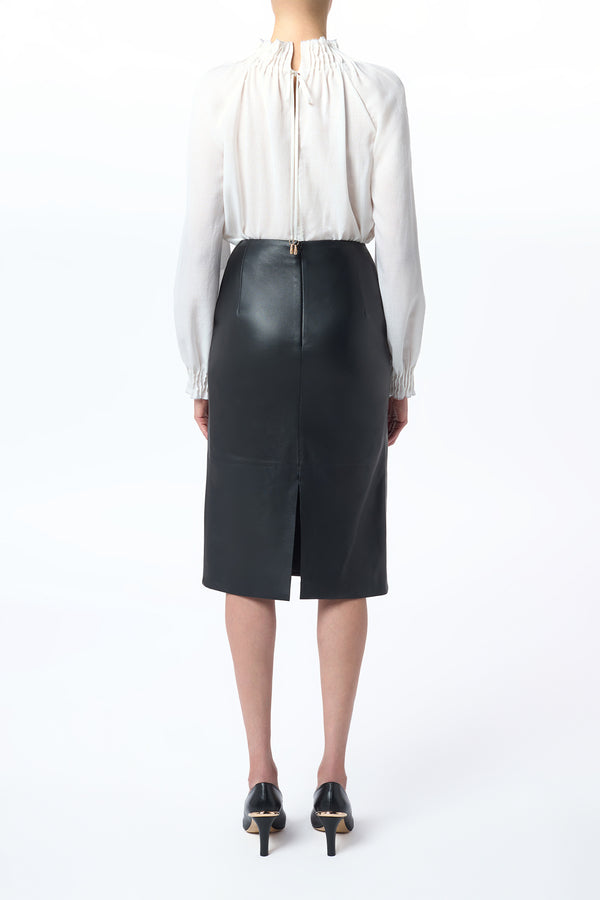Gabriela Hearst Magnolia Top In Ivory Wool Cashmere Voile
