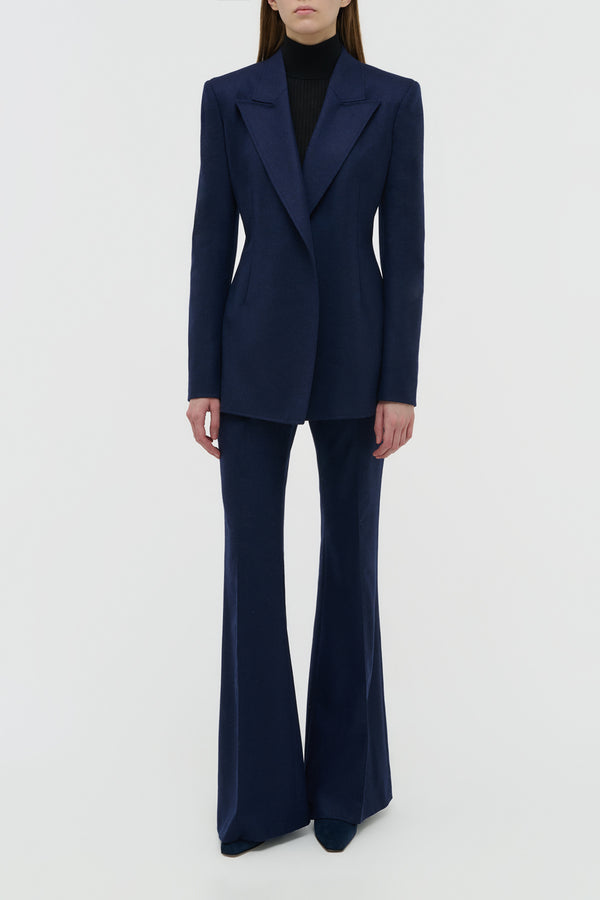 Gabriela Hearst Mairi Blazer In Navy Wool Cashmere Flannel