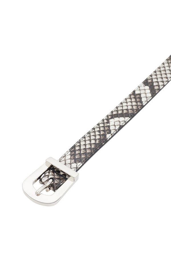 Gabriela Hearst Marija Buckle Belt In Black & White Inversa™ Snakeskin
