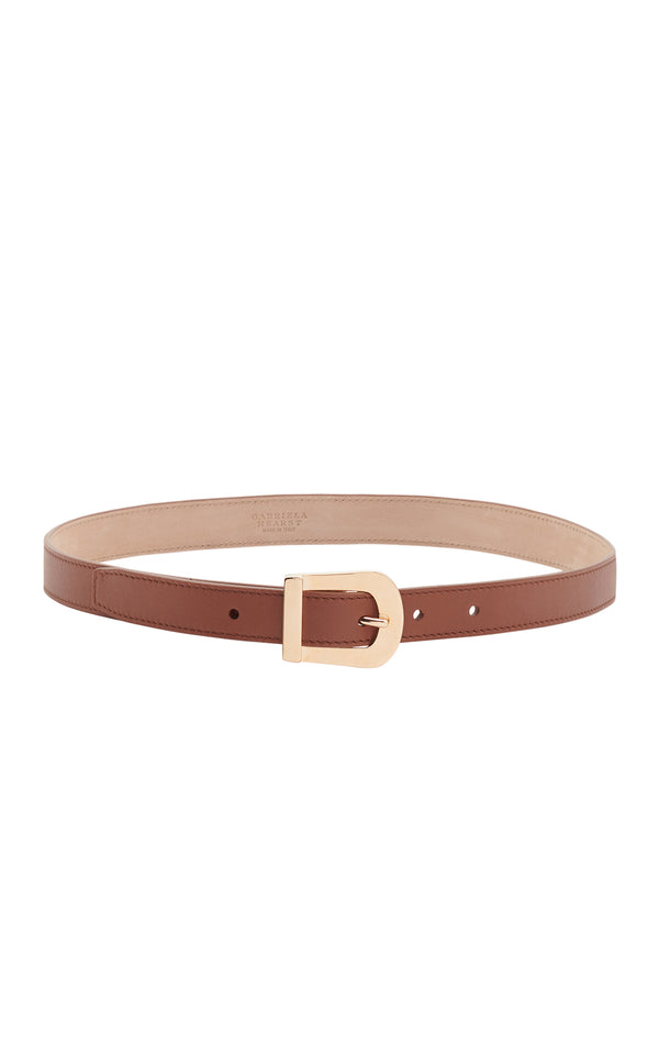 gabriela hearst Marija Buckle Belt in Cognac Leather