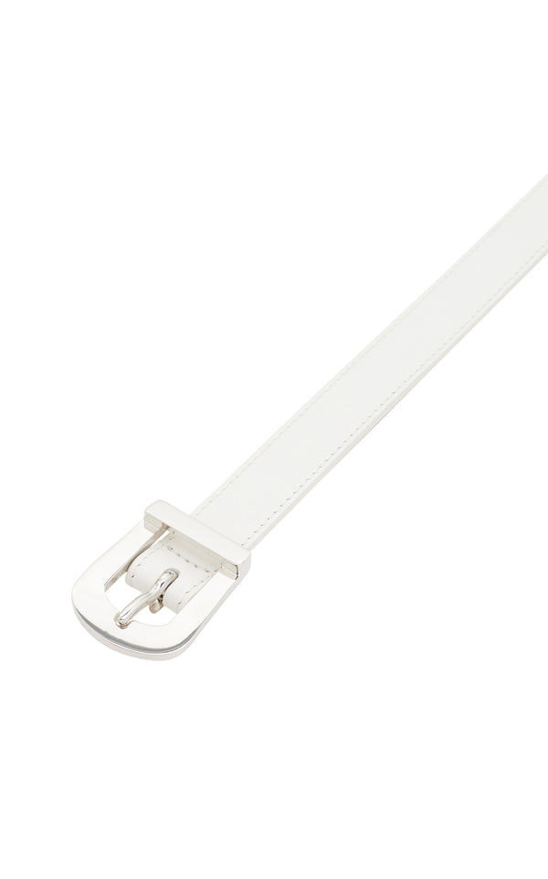 Gabriela Hearst Marija Buckle Belt In Ivory Leather