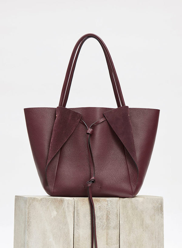 Gabriela Hearst Marija Tote Bag In Bordeaux Textured Leather