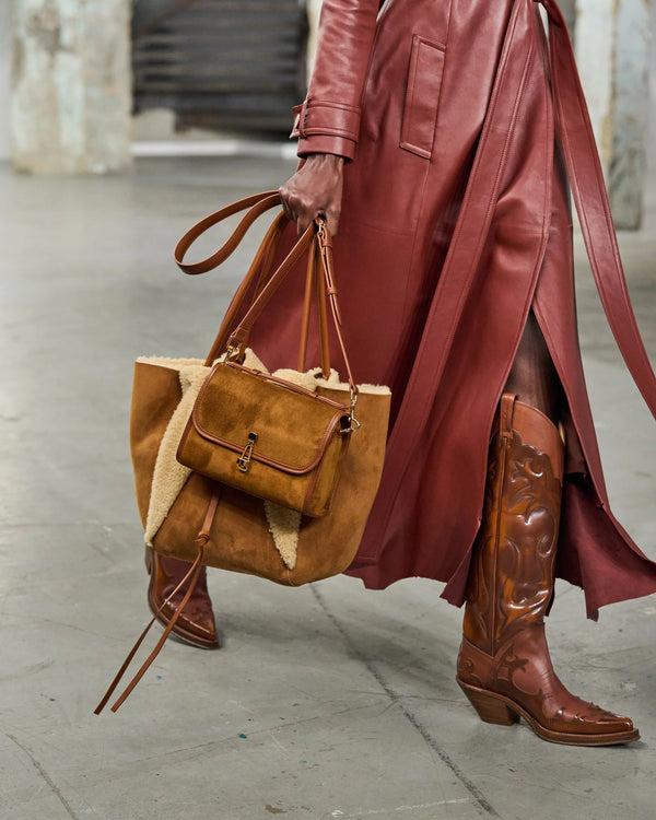 Gabriela Hearst Marija Tote Bag In Cognac Shearling