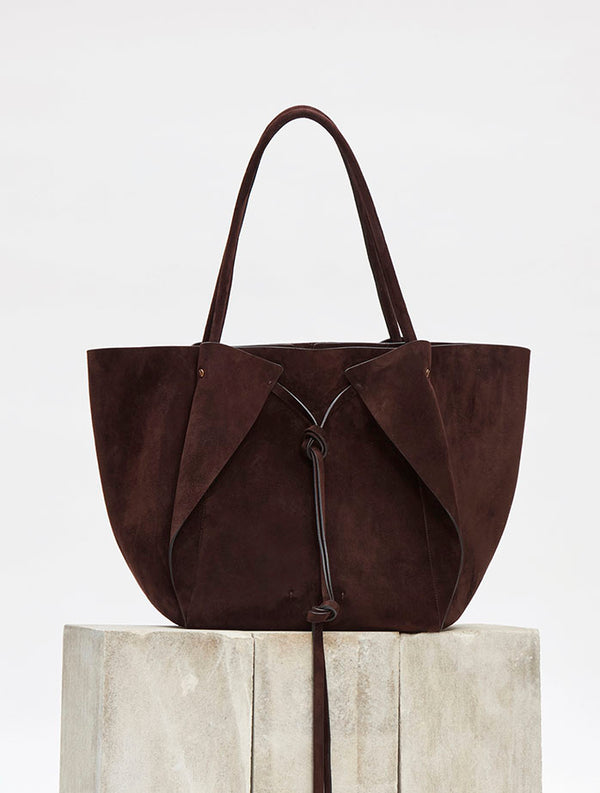 Gabriela Hearst Marija Tote Bag In Dark Brown Suede