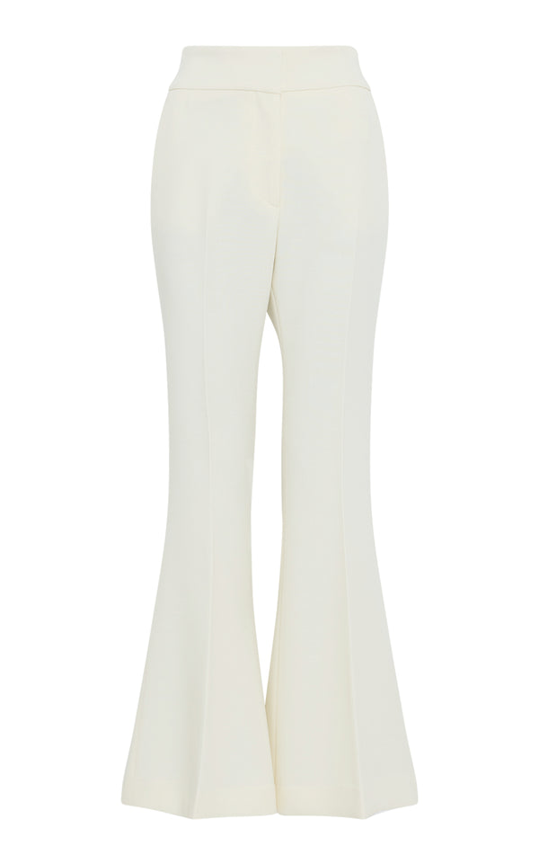 gabriela hearst Marsh Flare Cropped Pant in Ivory Wool Crepe
