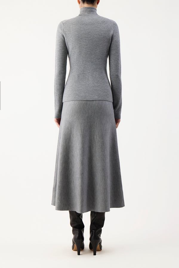 Gabriela Hearst May Knit Turtleneck In Heather Grey Merino Wool Cashmere