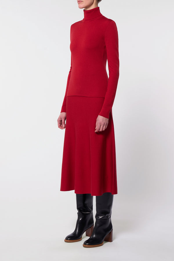 Gabriela Hearst May Knit Turtleneck In Scarlet Red Merino Wool Cashmere