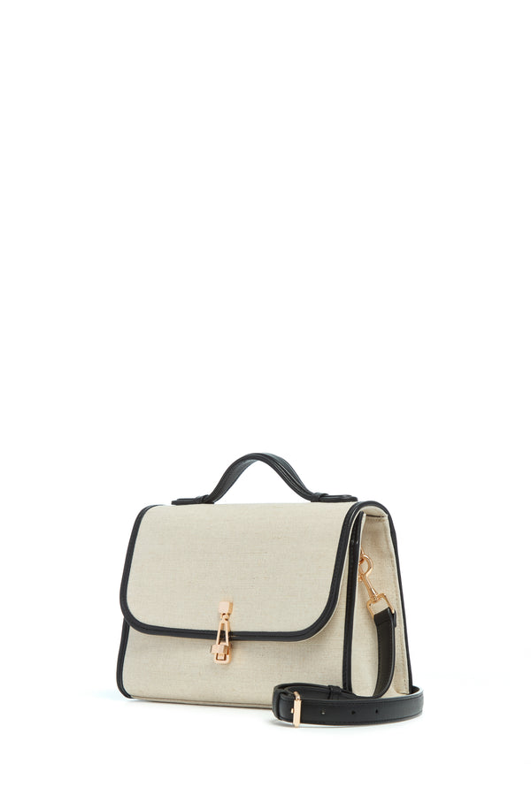Gabriela Hearst Medium Leonora Flap Bag In Beige Linen
