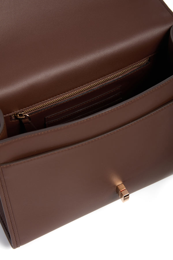 Gabriela Hearst Medium Leonora Flap Bag In Chocolate Leather