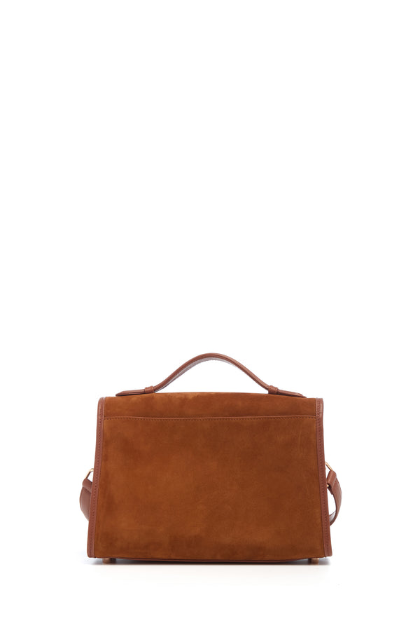 Gabriela Hearst Medium Leonora Flap Bag In Cognac Suede