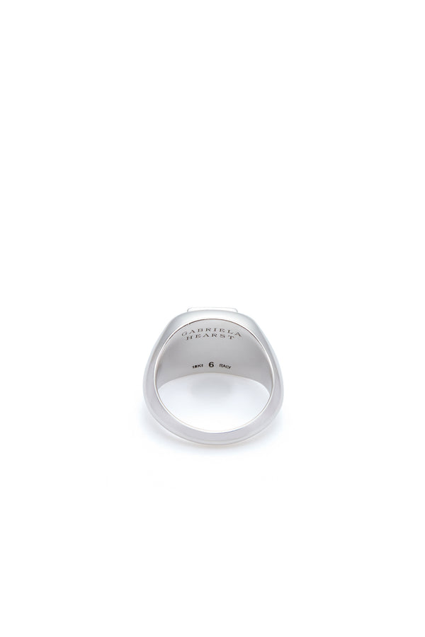 Gabriela Hearst Medium Ring In 18K White Gold & Pink Marble Stone