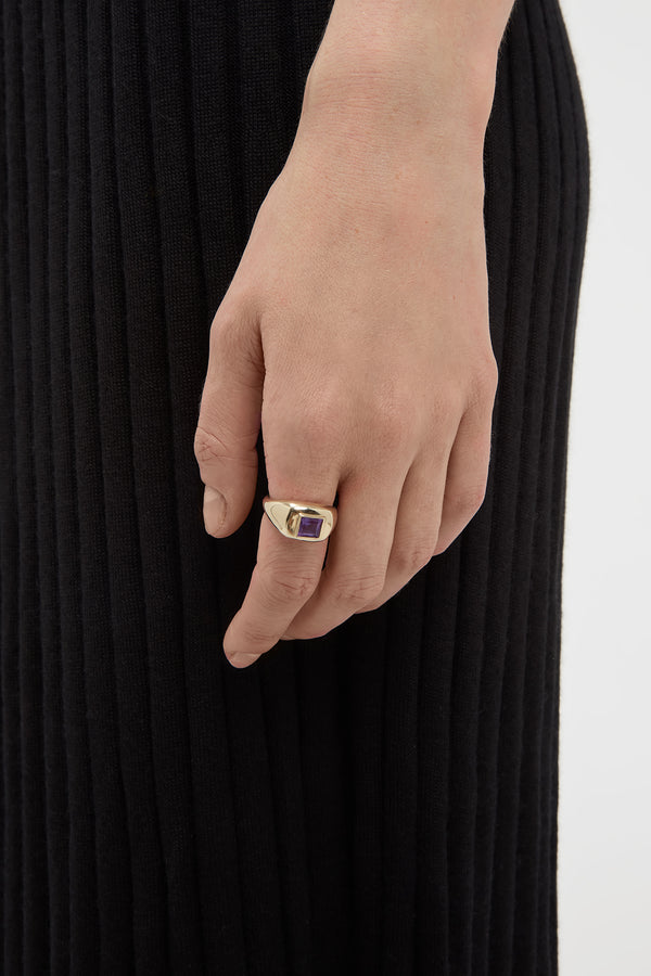 Gabriela Hearst Medium Ring In 18K Yellow Gold & Amethyst Stone