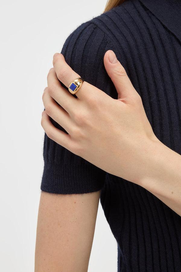Gabriela Hearst Medium Ring In 18K Yellow Gold & Lapis Stone