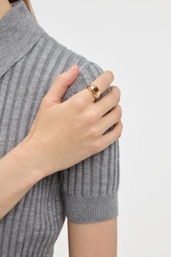 Gabriela Hearst Medium Ring In 18K Yellow Gold & Tiger's Eye Stone