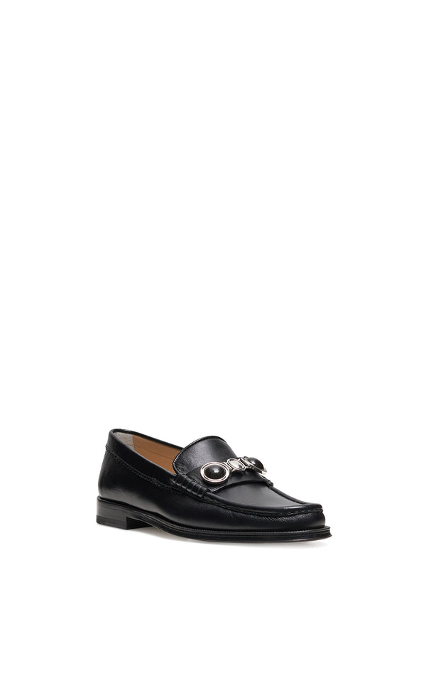 Gabriela Hearst Melchora Stone Loafer In Black Leather