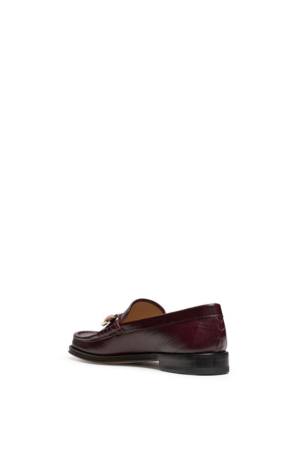 Gabriela Hearst Melchora Stone Loafer In Bordeaux Leather