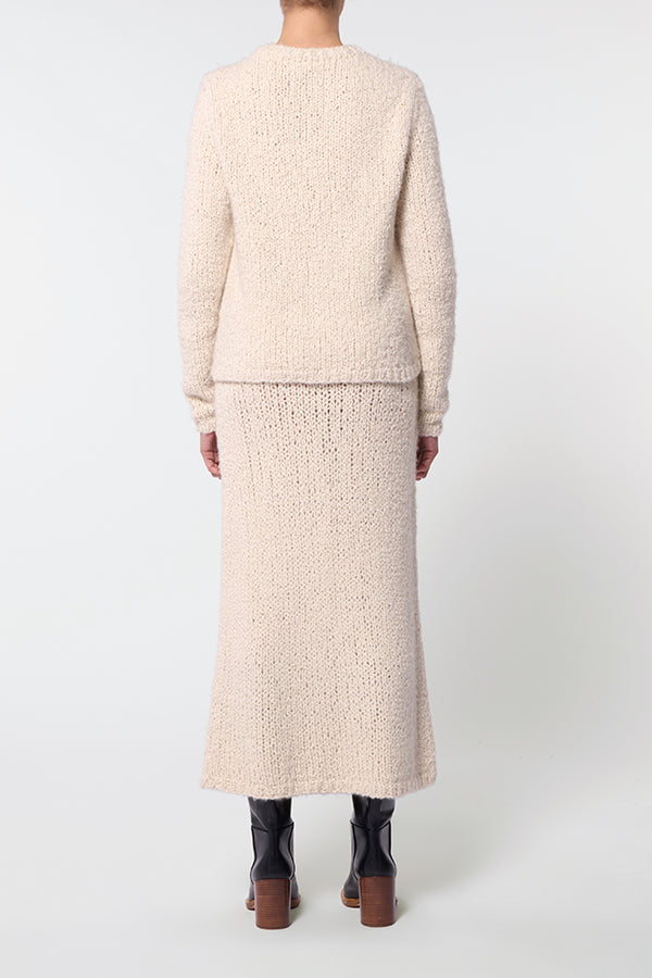 Gabriela Hearst Milne Knit Maxi Skirt In Ivory Cashmere Boucle