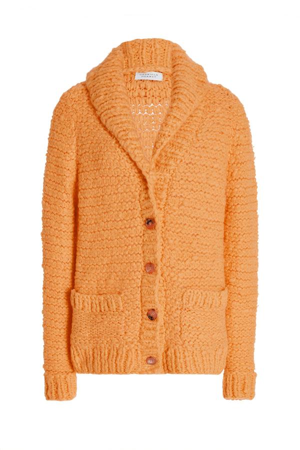 gabriela hearst Moses Knit Cardigan in Fluorescent Orange Welfat Cashmere gabriela hearst Moses Knit Cardigan in Fluorescent Orange Welfat Cashmere
