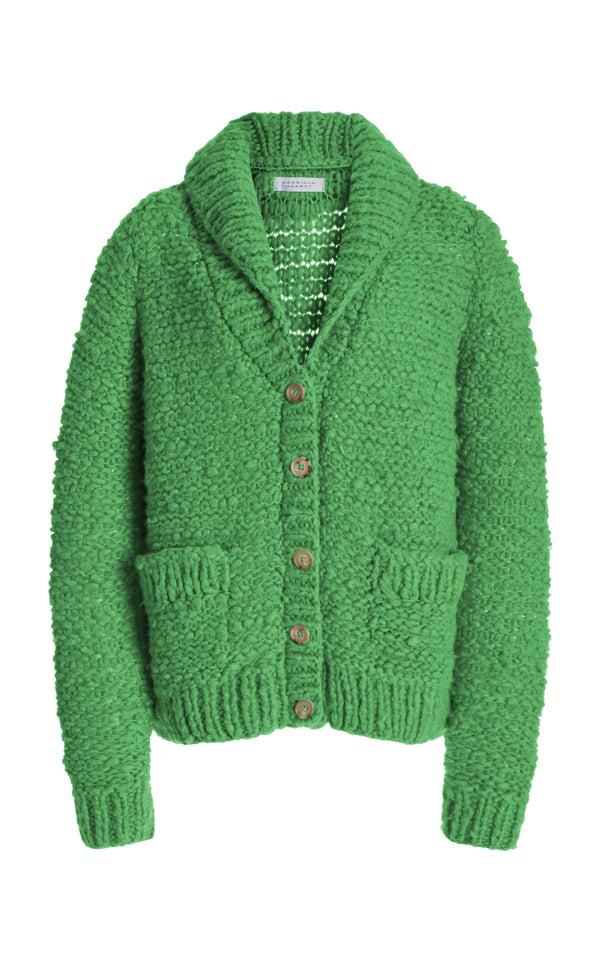 gabriela hearst Moses Knit Cardigan in Peridot Green Welfat Cashmere