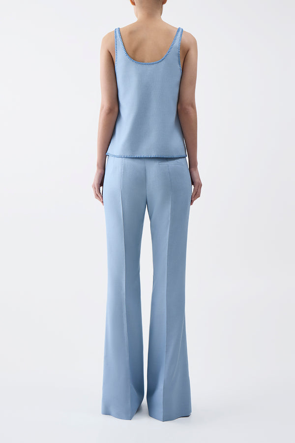 Gabriela Hearst Muriel Tank Top In Stone Blue Silk Virgin Wool