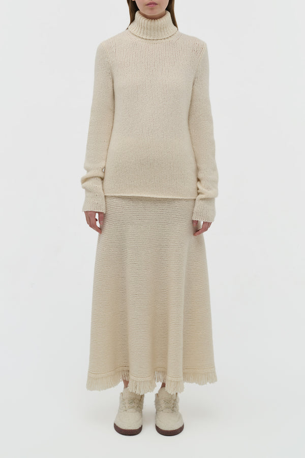 Gabriela Hearst Nelle Knit Turtleneck In Ivory Cashmere