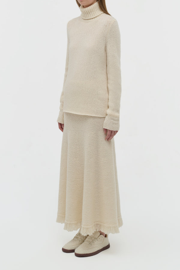 Gabriela Hearst Nelle Knit Turtleneck In Ivory Cashmere