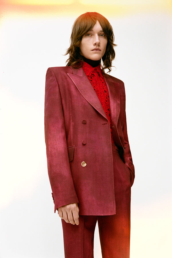 Gabriela Hearst Nico Blazer In Bordeaux Virgin Wool