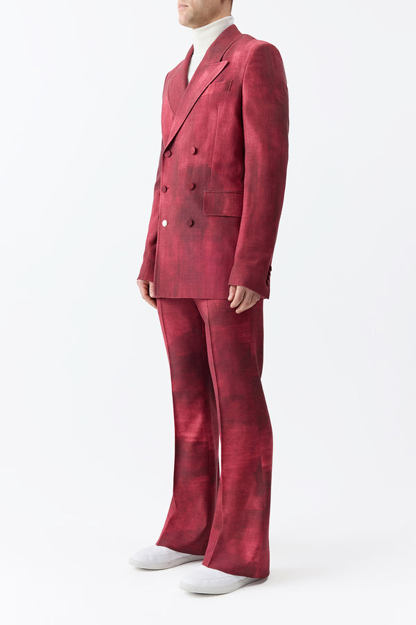 Gabriela Hearst Nico Blazer In Bordeaux Virgin Wool
