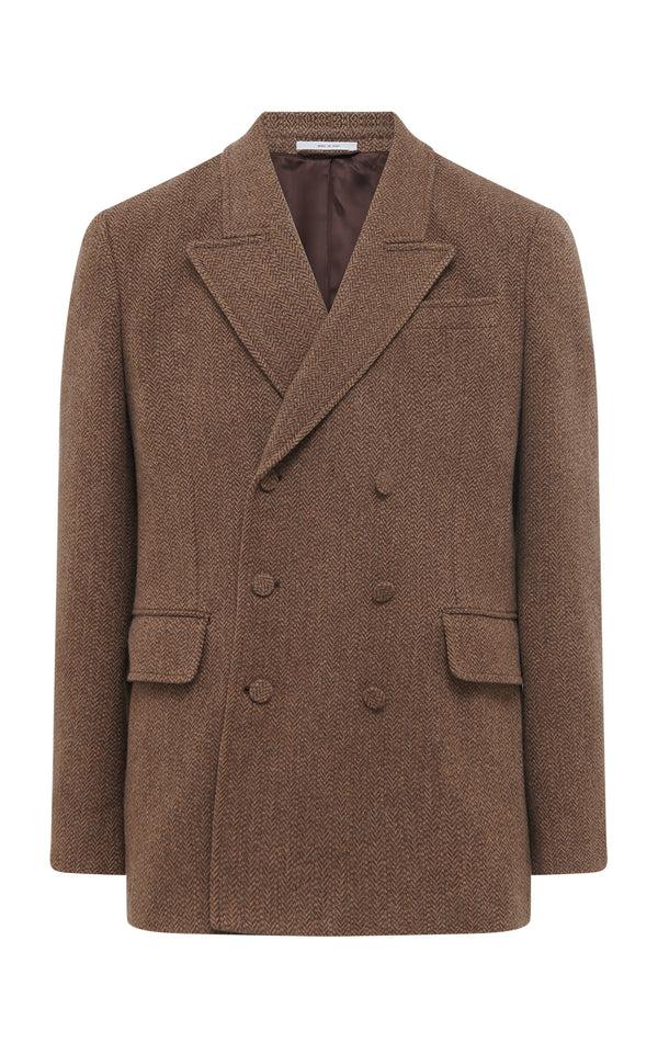 gabriela hearst Nico Blazer in Chocolate Multi Virgin Wool Cashmere Herringbone