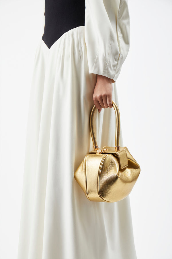 Gabriela Hearst Nina Bag In Gold Metallic Nappa Leather