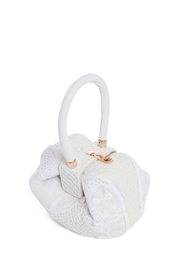 Gabriela Hearst Nina Bag In Ivory Nappa Leather With Cotton Macrame