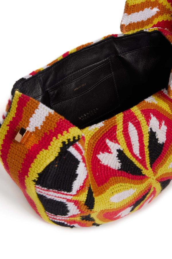Gabriela Hearst Nina Bag In Red Yellow & Black Crochet