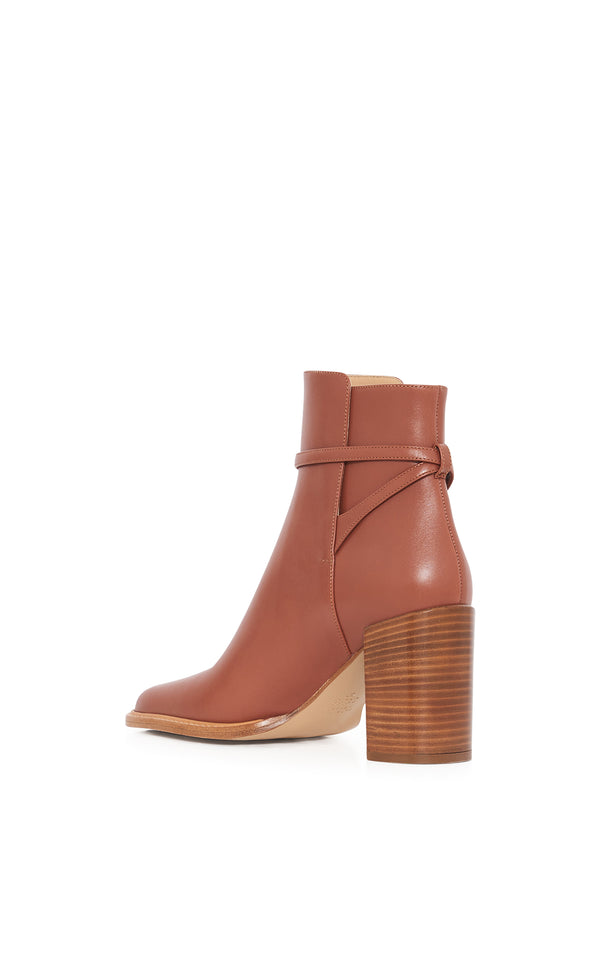 Gabriela Hearst Nina Clasp Ankle Boot In Cognac Leather