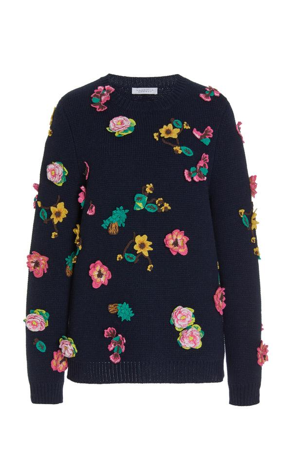gabriela hearst Nola Knit Sweater in Dark Navy Cashmere