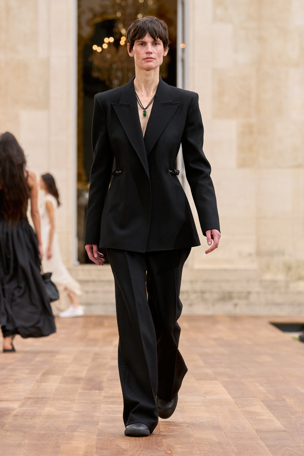 Gabriela Hearst Norman Wide-Leg Pant In Black Recycled Virgin Wool
