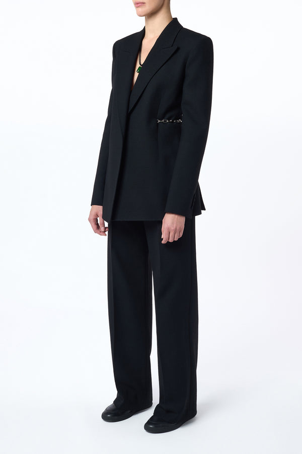 Gabriela Hearst Norman Wide-Leg Pant In Black Recycled Virgin Wool