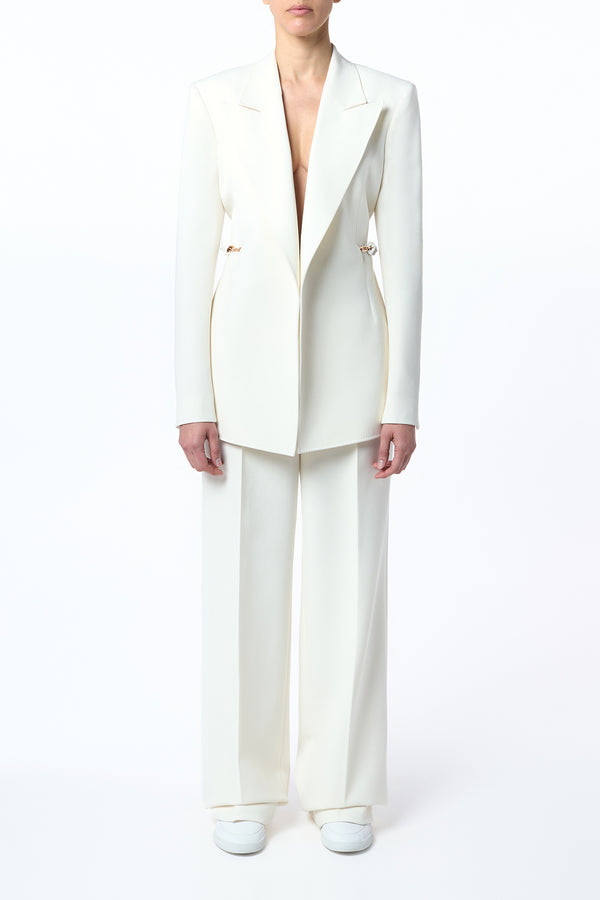 Gabriela Hearst Norman Wide-Leg Pant In Ivory Recycled Virgin Wool