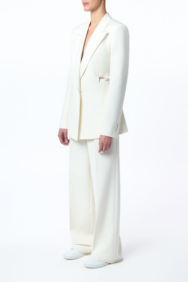 Gabriela Hearst Norman Wide-Leg Pant In Ivory Recycled Virgin Wool