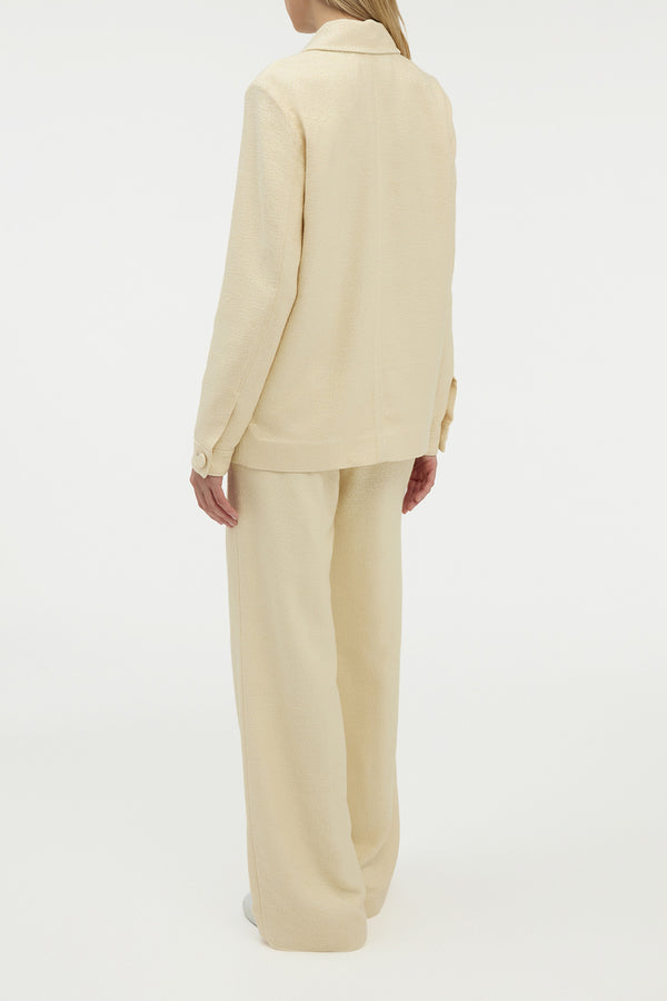 Gabriela Hearst Norman Wide-leg Pant In Ivory Silk Tweed