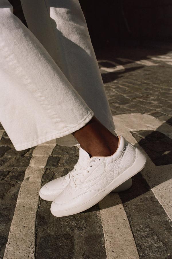 Gabriela Hearst Ohio Slip-on Sneaker In White Textured Leather