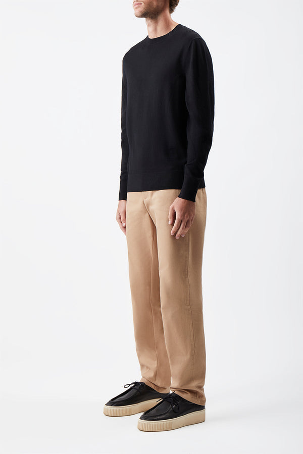 Gabriela Hearst Palco Knit Crewneck In Black Merino Wool