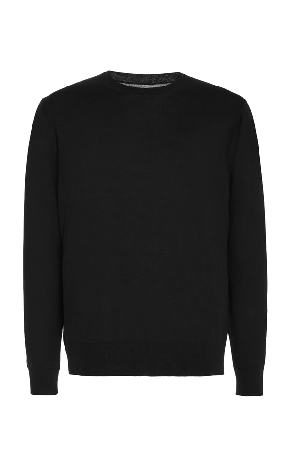 gabriela hearst Palco Knit Crewneck in Black Merino Wool