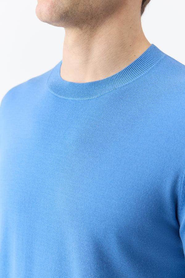 Gabriela Hearst Palco Knit Crewneck In Sky Merino Wool