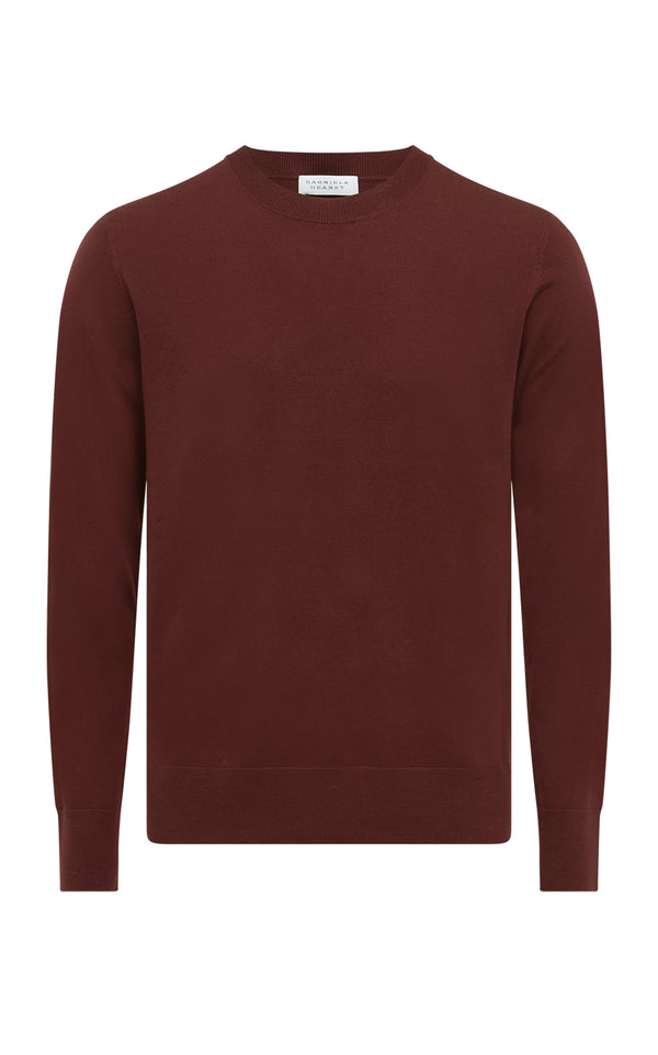 gabriela hearst Palco Knit Sweater in Burnt Sienna Merino Wool