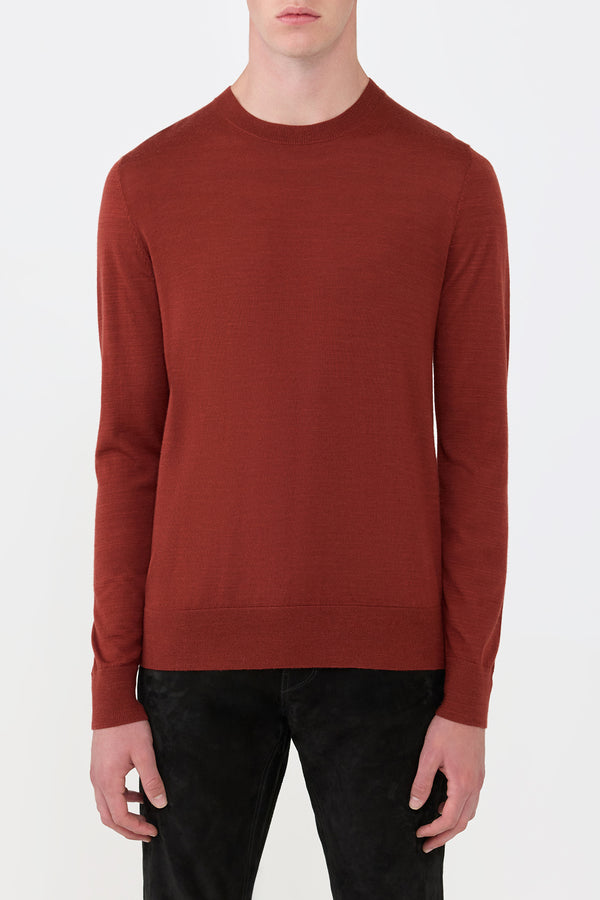 Gabriela Hearst Palco Knit Sweater In Burnt Sienna Merino Wool