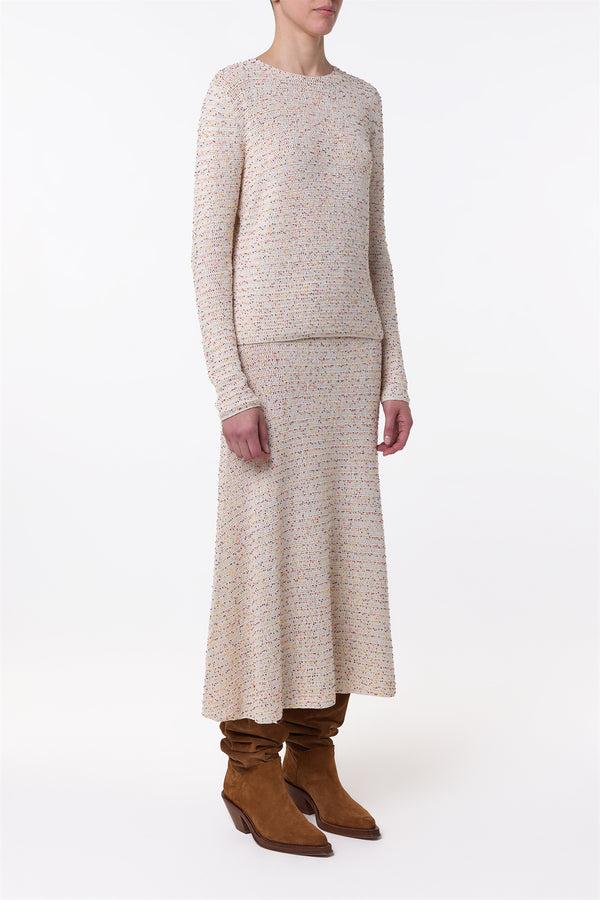 Gabriela Hearst Pan Knit Maxi Skirt In Ivory Multi Beaded Cashmere
