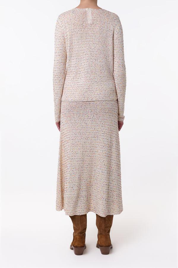 Gabriela Hearst Pan Knit Maxi Skirt In Ivory Multi Beaded Cashmere