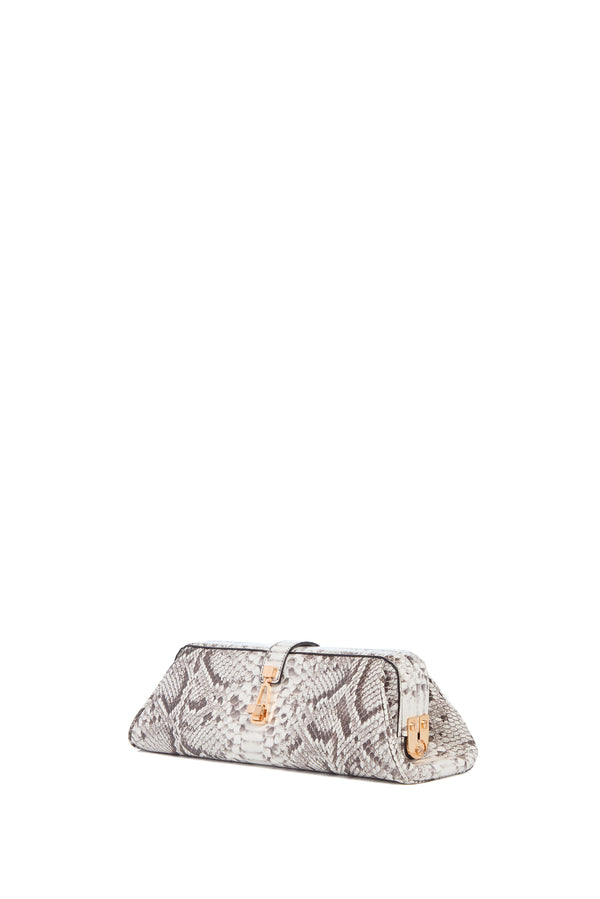 Gabriela Hearst Paola Clutch In Black & White Inversa™ Snakeskin
